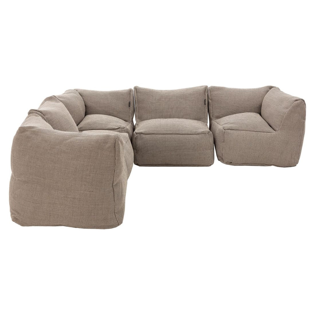 Montert Hjørnesofa ute Dotty Cloud polypropylen beige på terrasse