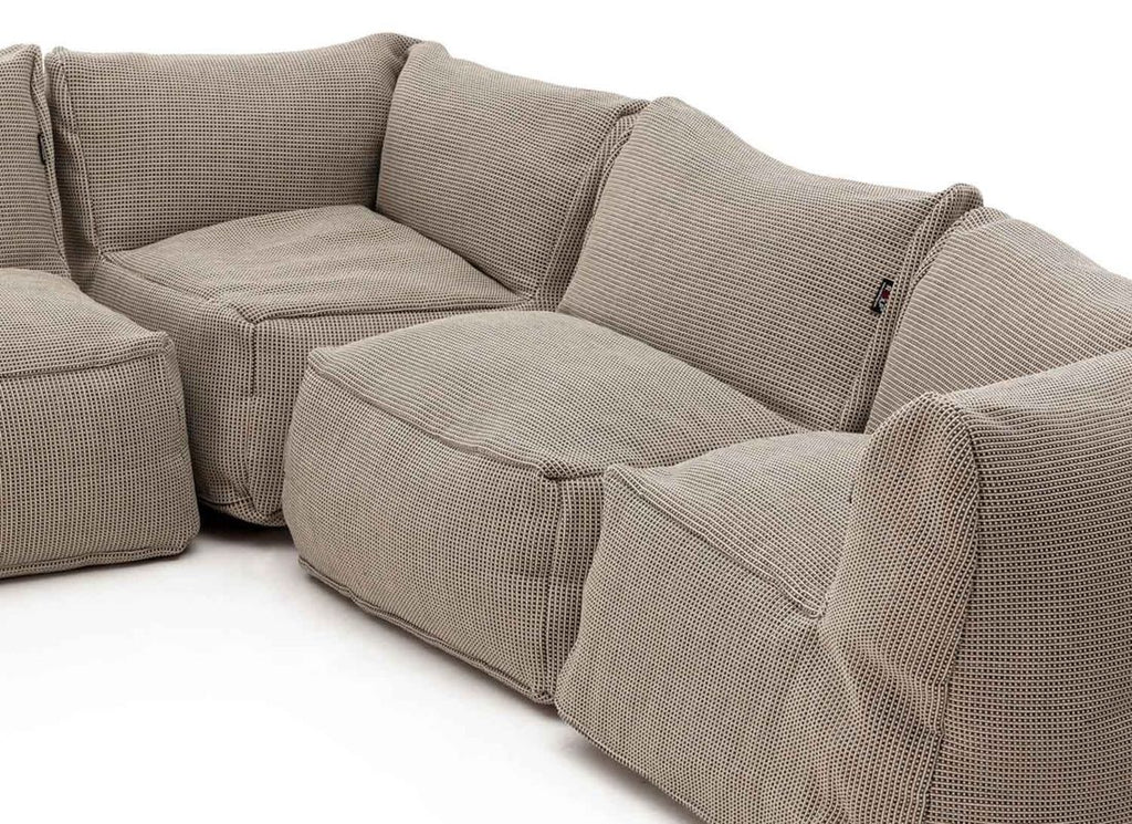 Hjørnesofa ute Dotty Cloud polypropylen beige med dekorative puter