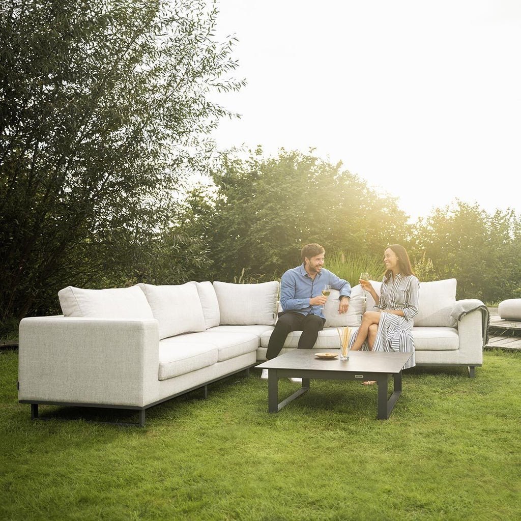 Hjørnesofa ute Ego aluminium/Sunbrella 288x305 cm bakside