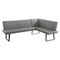 Hjørnesofa ute Elba stål/olefin 235x170 cm forfra