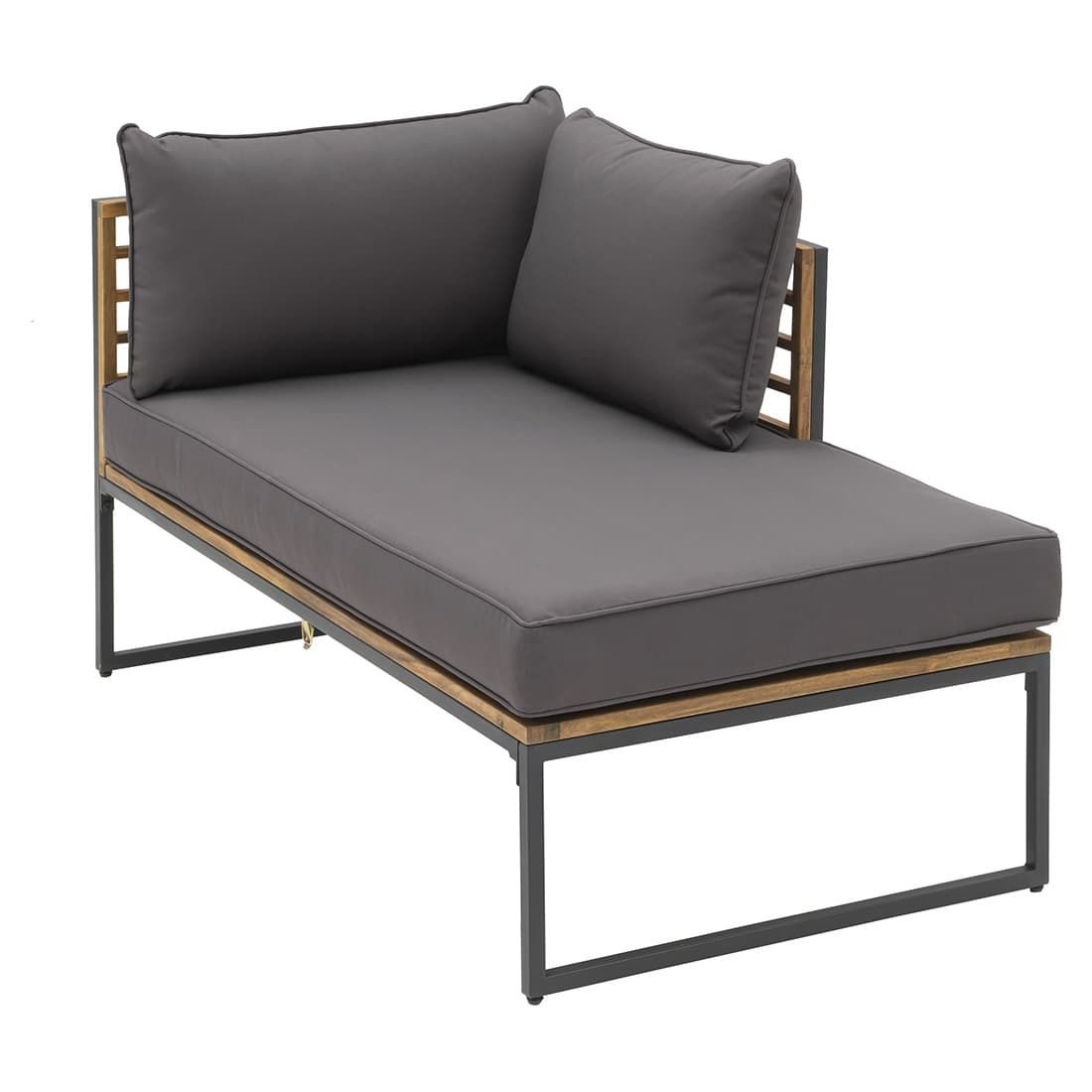 Hjørnesofa ute Floris stål/akasie med loungebord - OUTLIV.