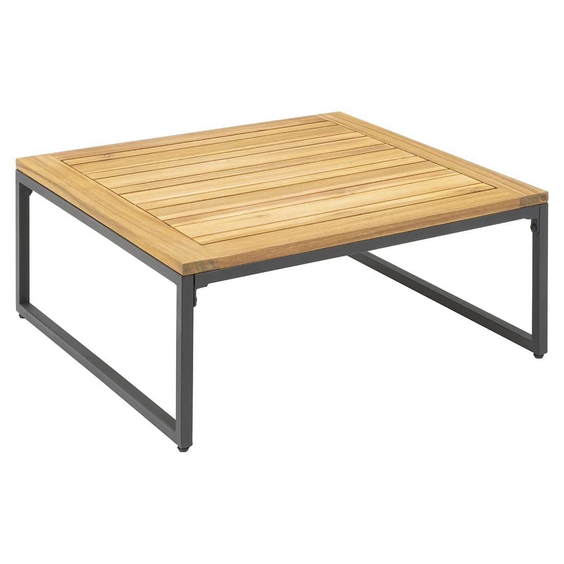 Hjørnesofa ute Floris stål/akasie med loungebord - OUTLIV.