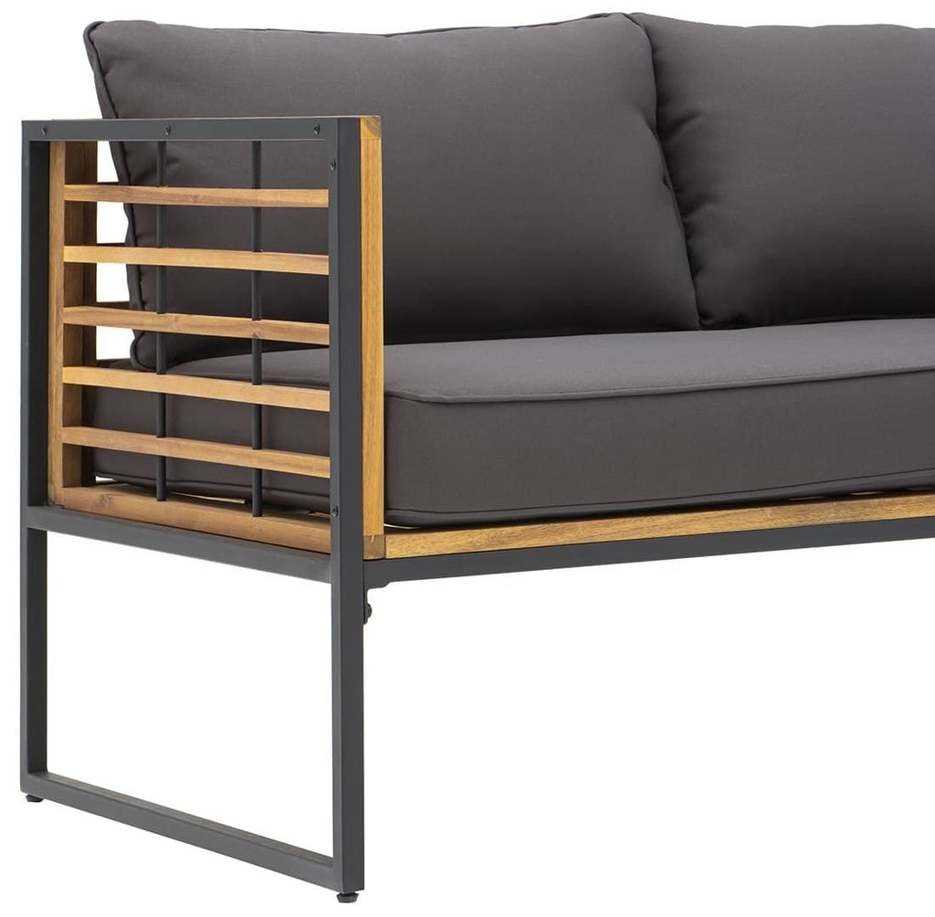 Hjørnesofa ute Floris stål/akasie med loungebord - OUTLIV.