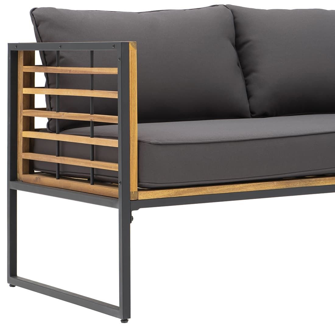 Hjørnesofa ute Floris stål/akasie med loungebord - OUTLIV.