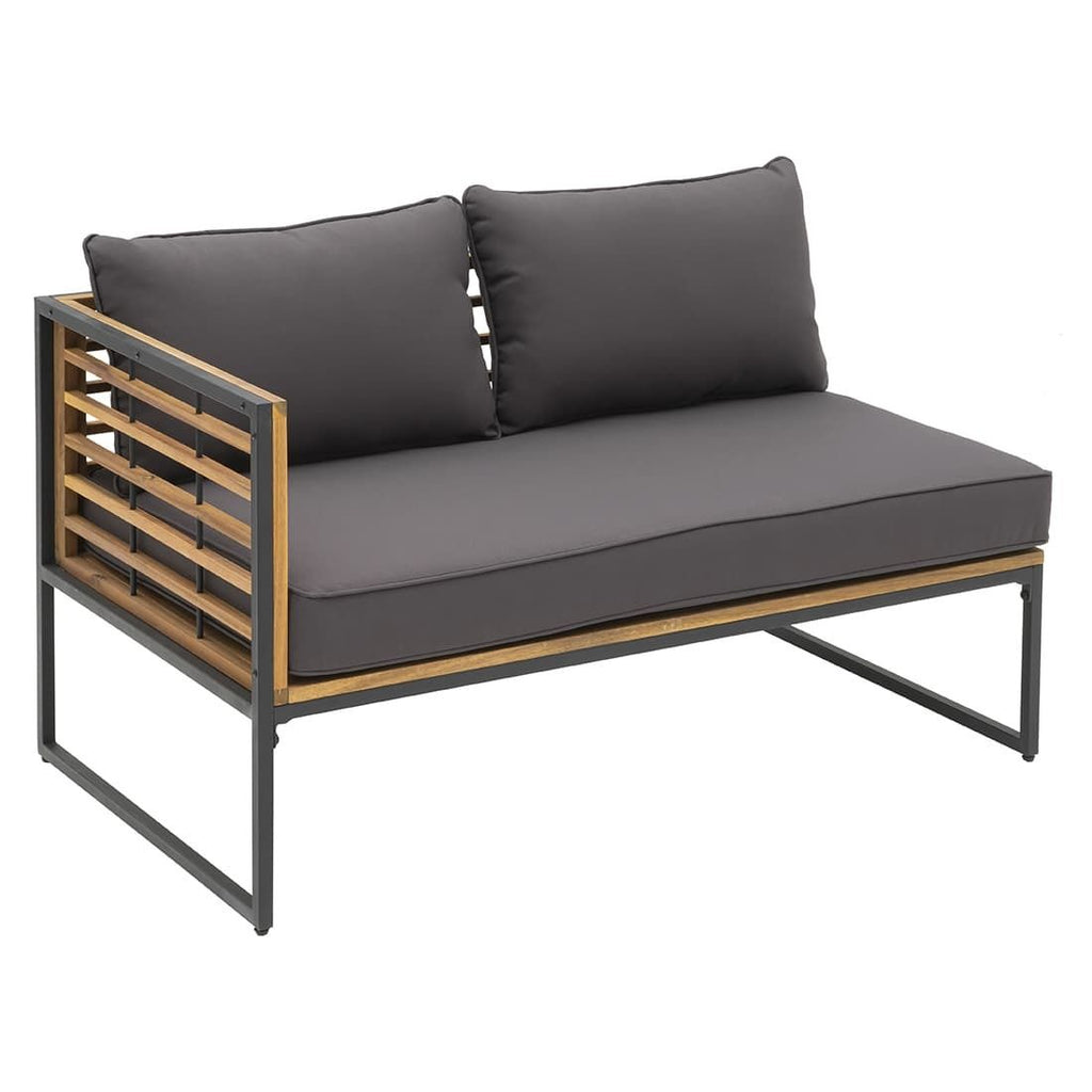 Hjørnesofa ute Floris stål/akasie med loungebord - OUTLIV.