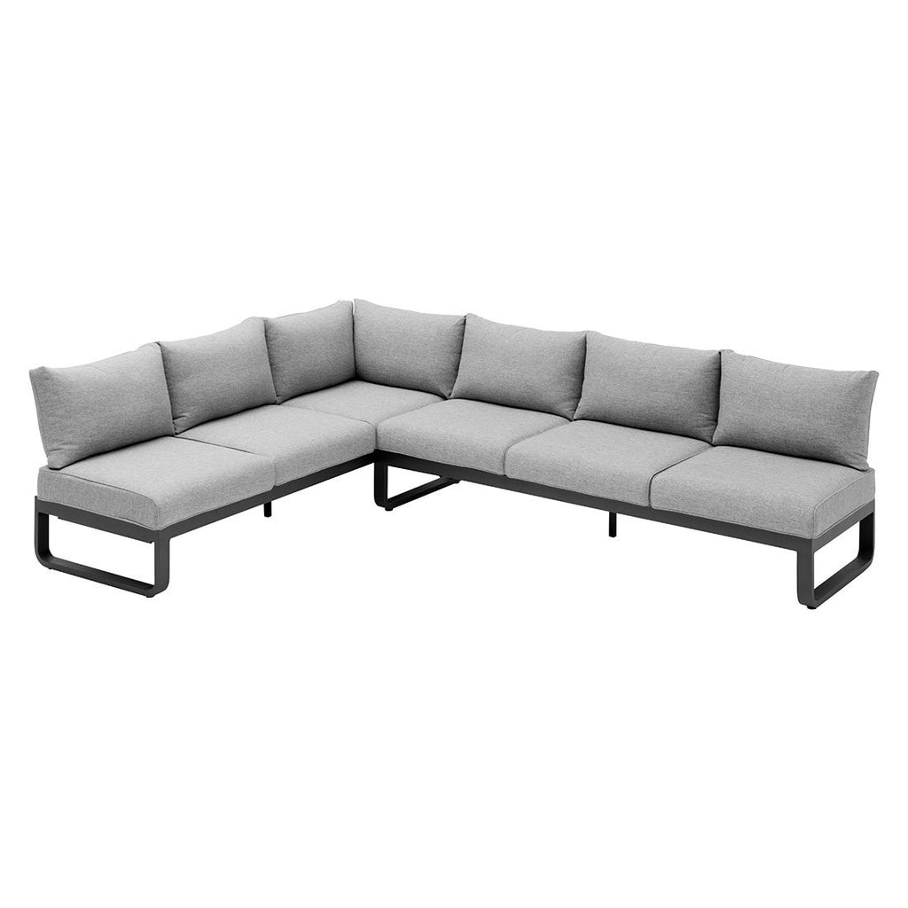 Hjørnesofa ute Fly aluminium/olefin 207x277 cm - Zebra bakside