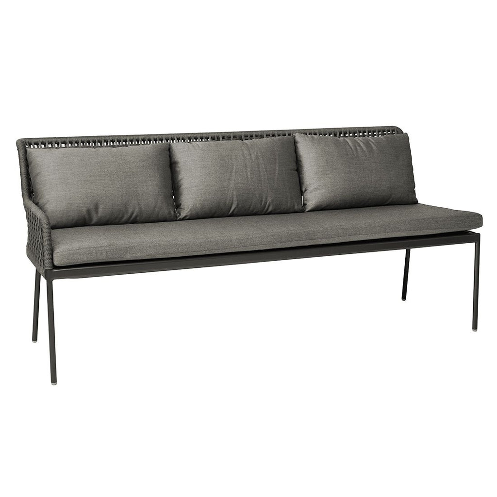 Detalj av flettverk på Hjørnesofa ute Greta aluminium/tau 252x197 cm - Stern