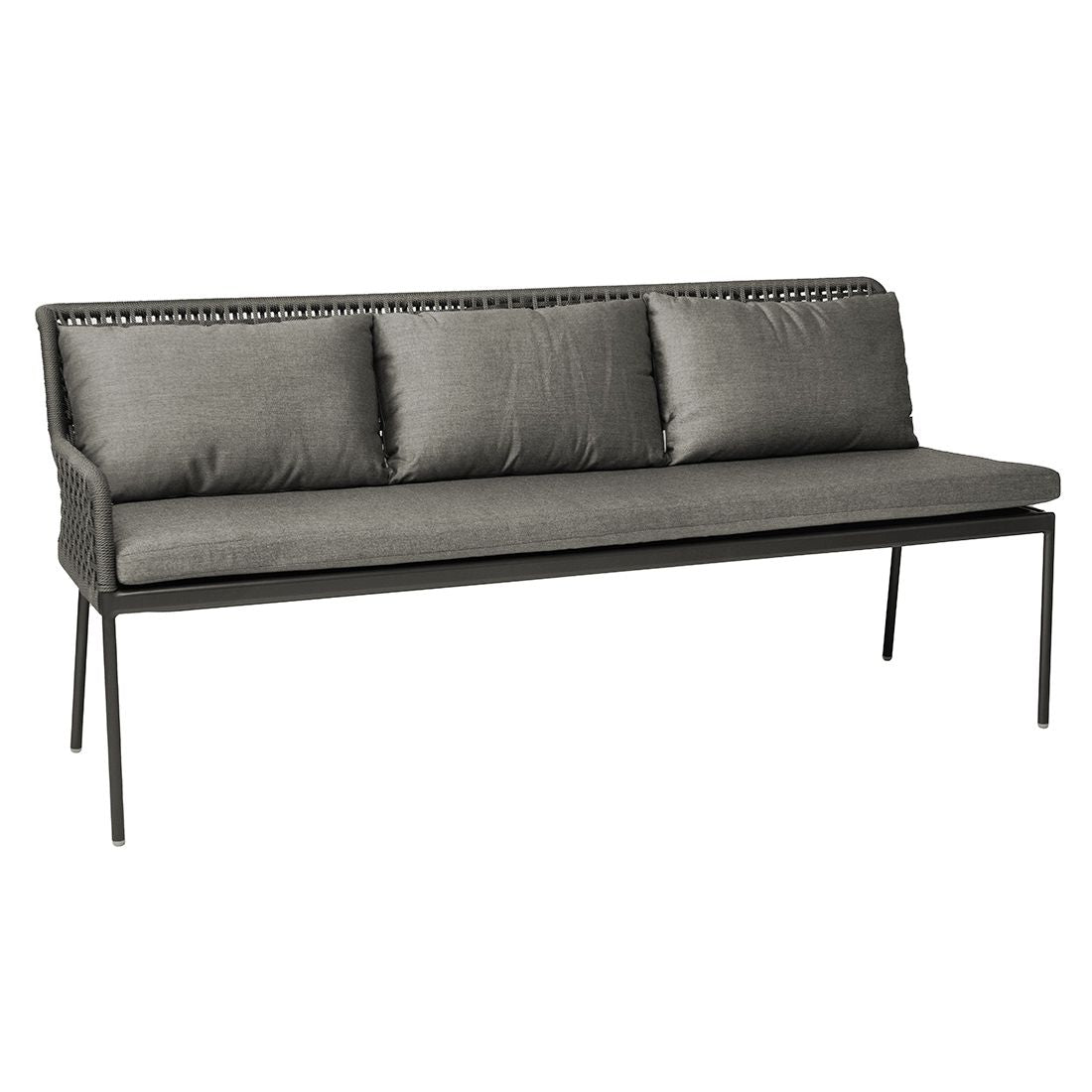 Detalj av flettverk på Hjørnesofa ute Greta aluminium/tau 252x197 cm - Stern