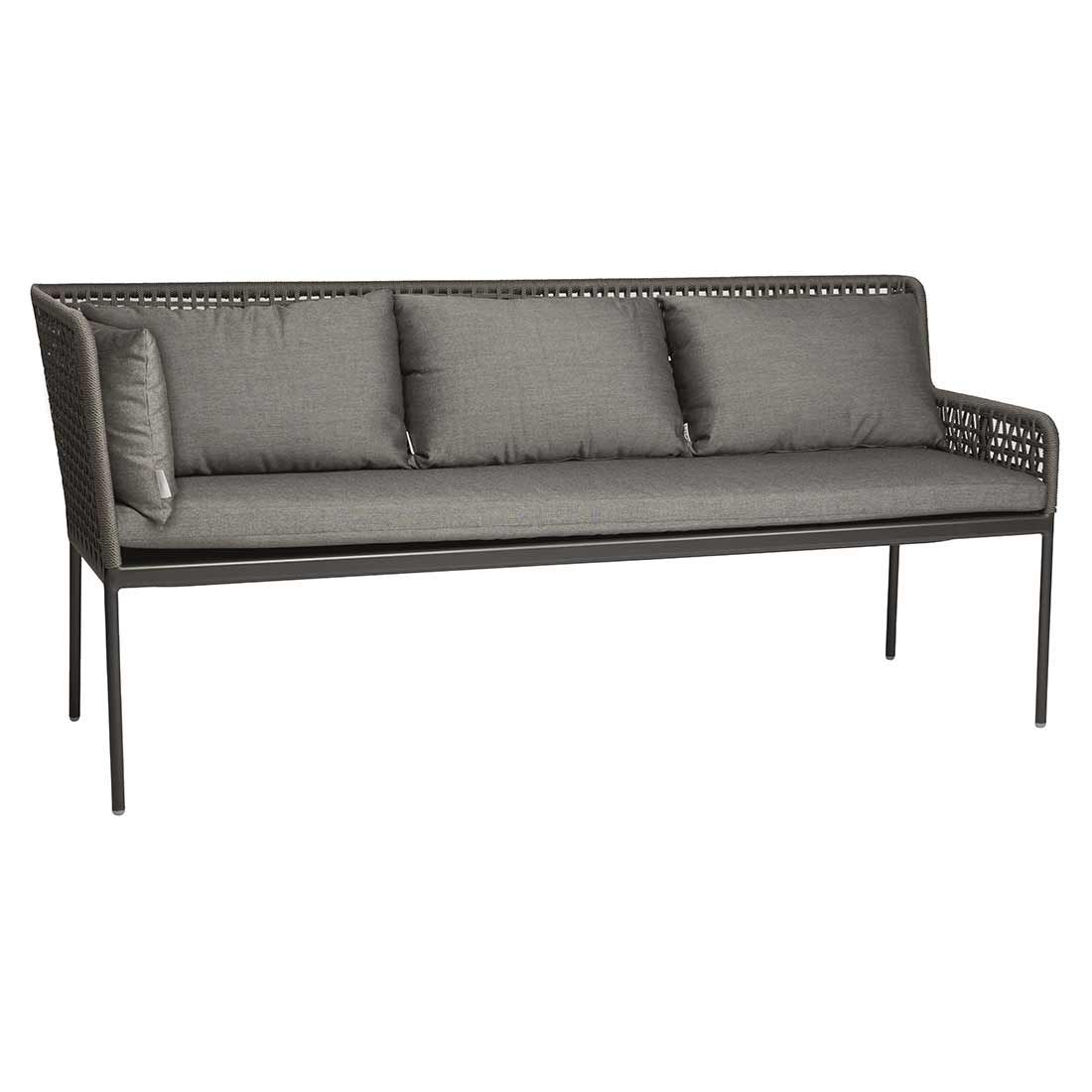Montert Hjørnesofa ute Greta aluminium/tau 252x197 cm - Stern på terrasse