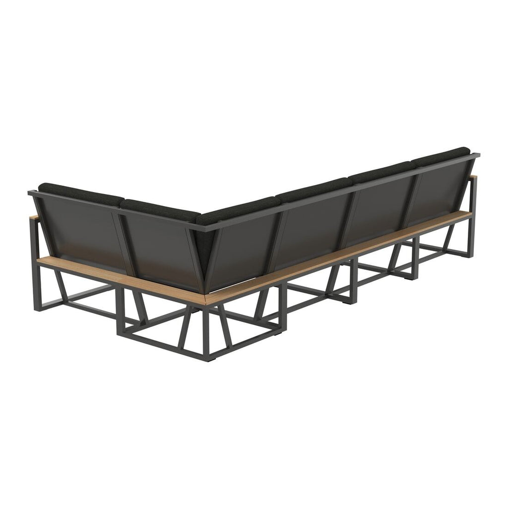 Montert Hjørnesofa ute Havanna aluminium 294x150 cm - Sieger i hage