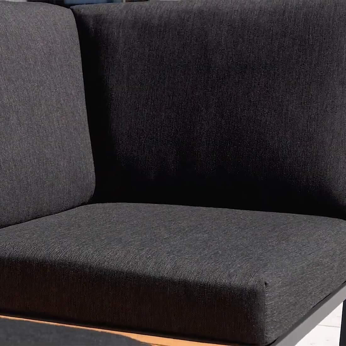 Sammenstilling av Hjørnesofa ute Havanna med loungebord aluminium - Sieger