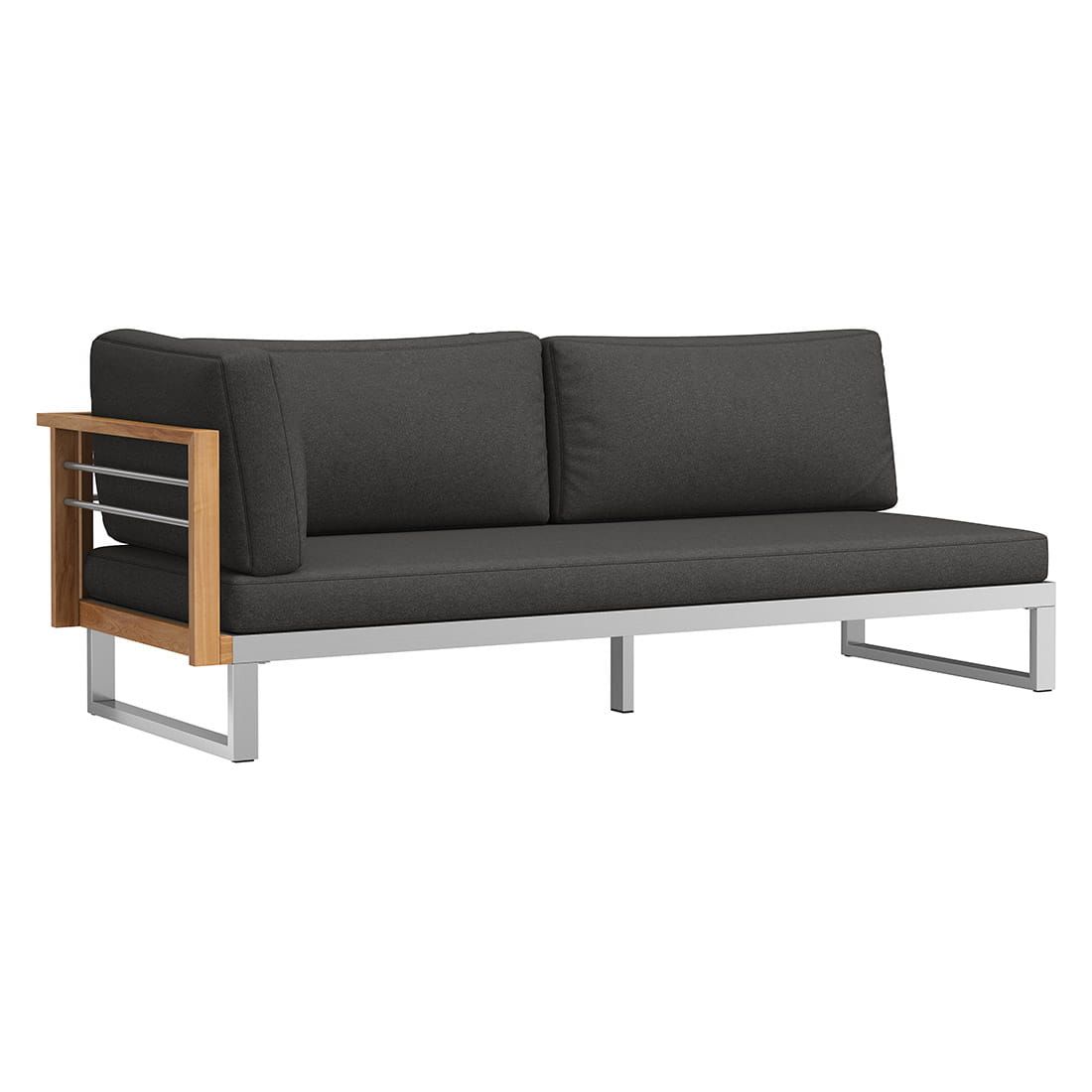 Hjørnesofa ute Hawaii med loungebord rustfritt stål/teak - OUTLIV ramme