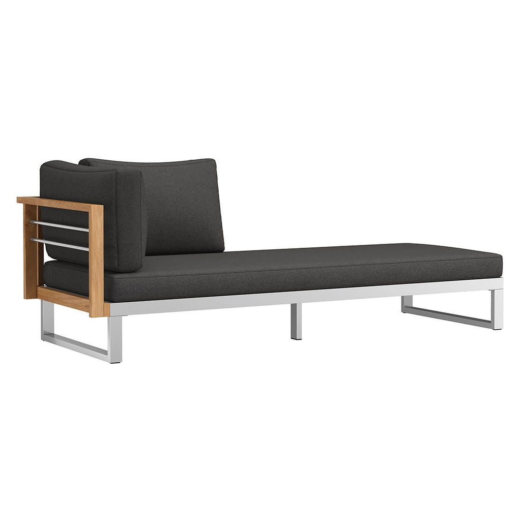 Hjørnesofa ute Hawaii med loungebord rustfritt stål/teak - OUTLIV sittekomfort
