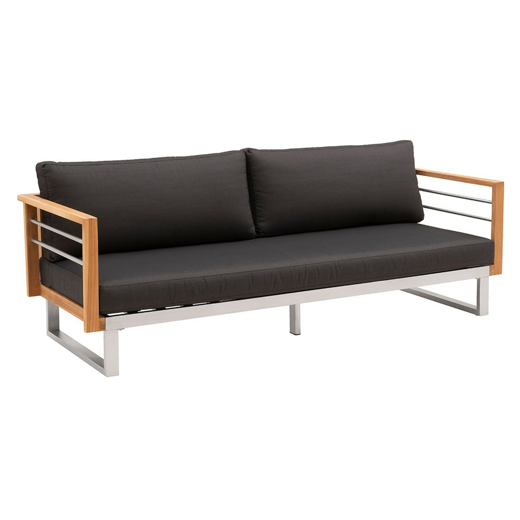 Hjørnesofa ute Hawaii med loungebord rustfritt stål pute og armstøtte