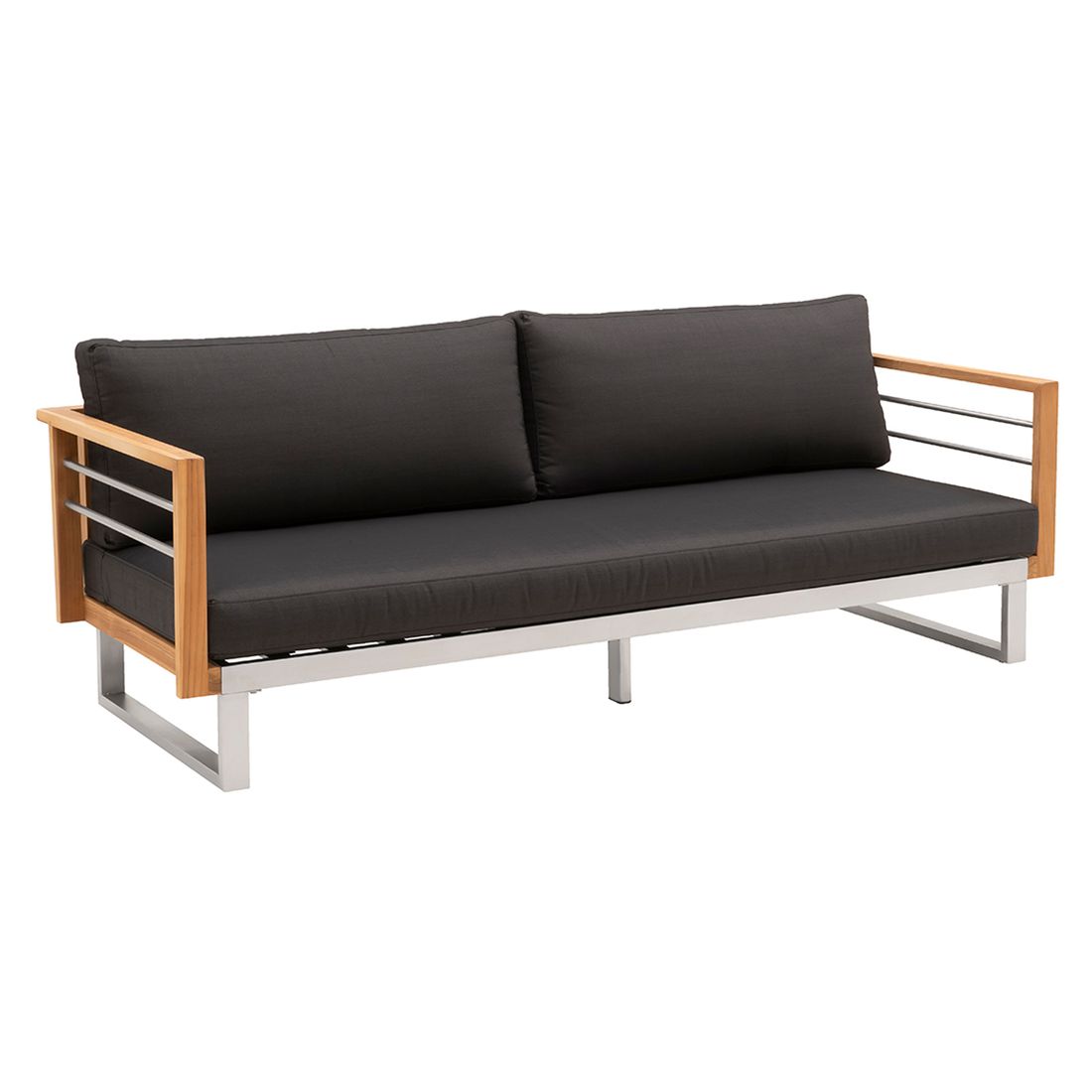 Hjørnesofa ute Hawaii med loungebord rustfritt stål pute og armstøtte