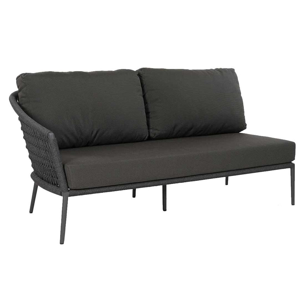 Hjørnesofa ute Ibiza med loungebord aluminium tau bakside