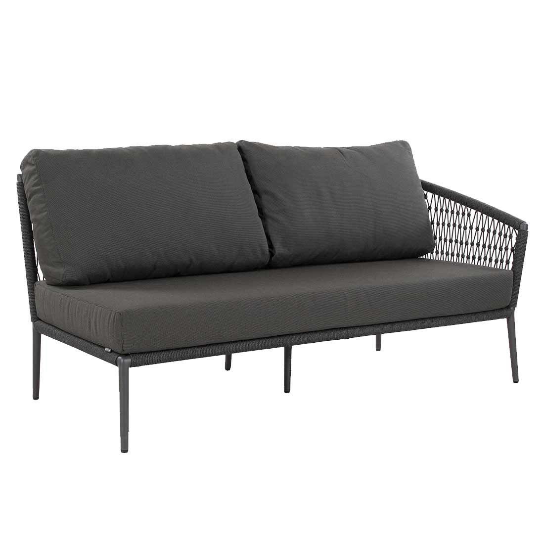 Detalj av rope-materiale på Hjørnesofa ute Ibiza med loungebord