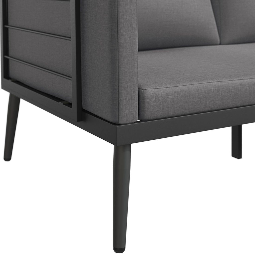 Hjørnesofa ute India med loungebord stål/polypropylen - OUTLIV.