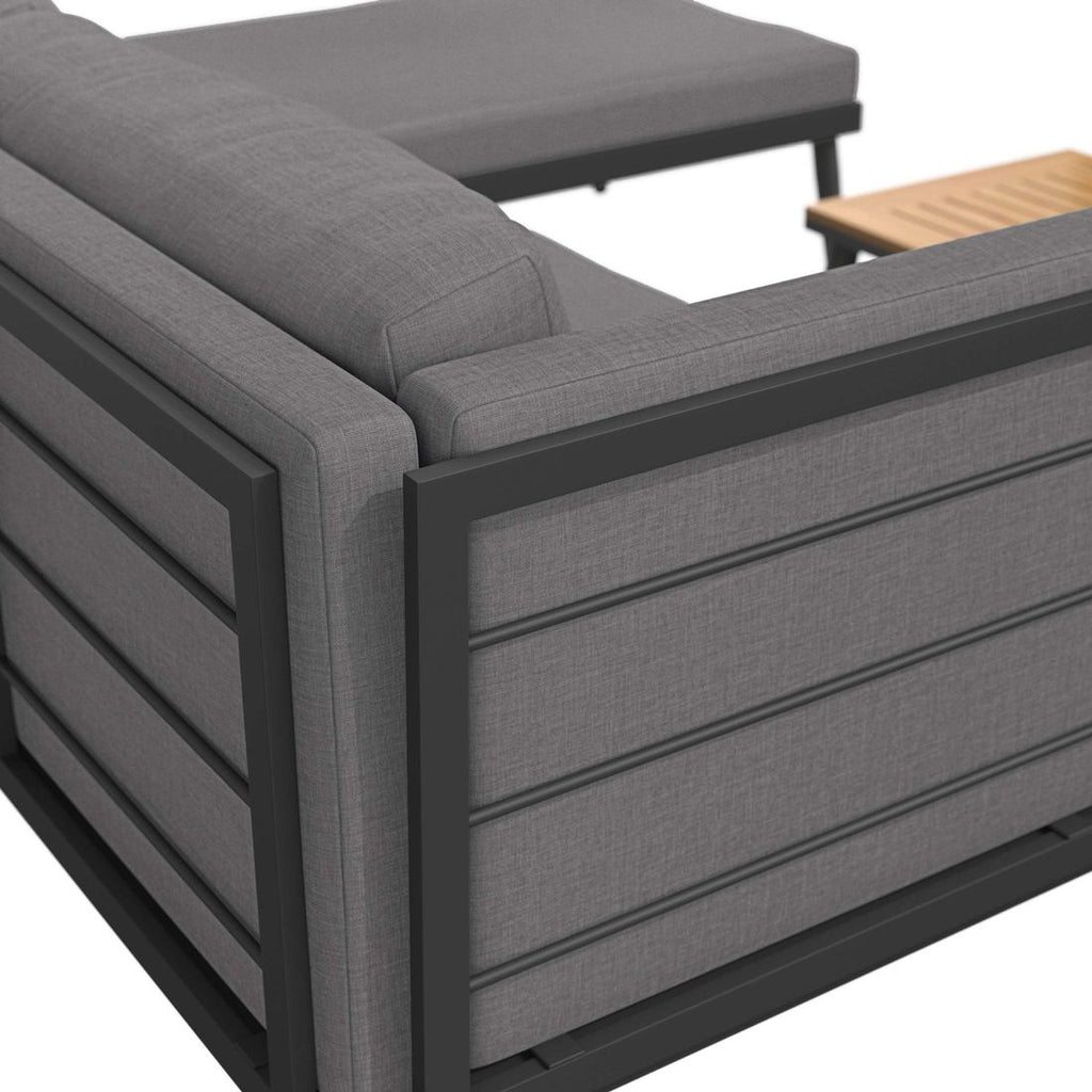 Hjørnesofa ute India med loungebord stål/polypropylen - OUTLIV.