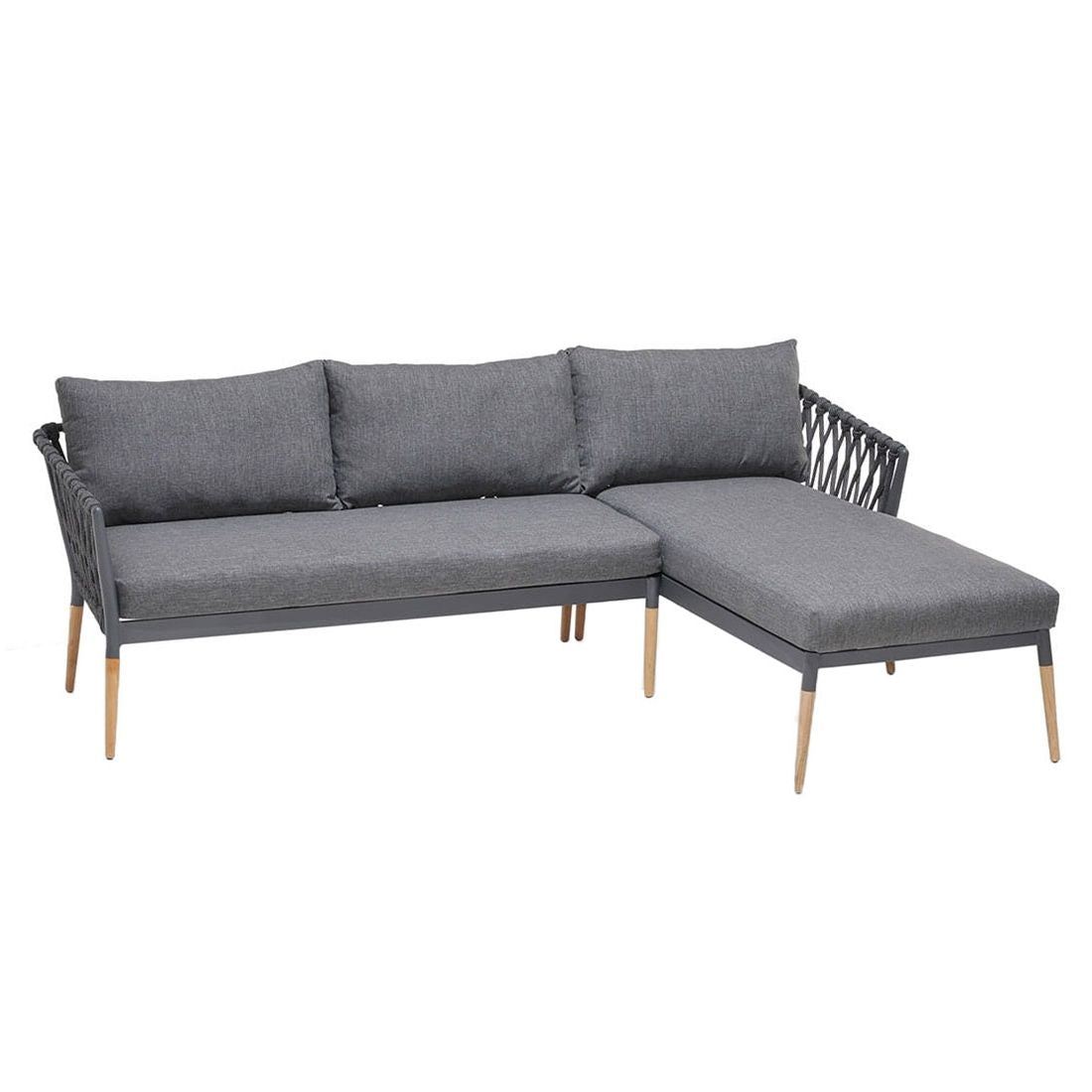 Hjørnesofa ute Ipanema aluminium tau olefin LifestyleGarden bakside