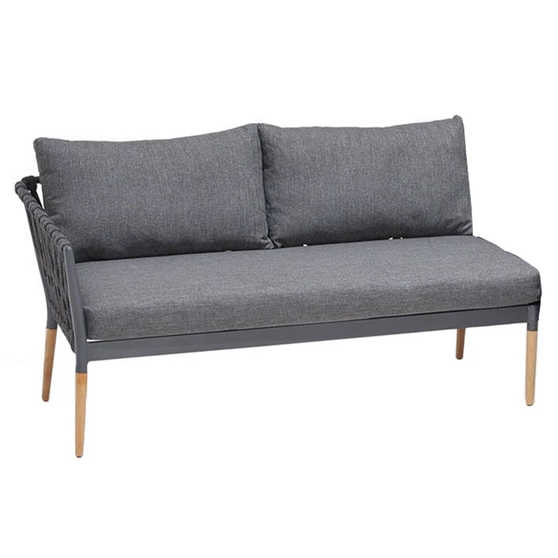 Hjørnesofa ute Ipanema aluminium tau olefin LifestyleGarden sett fra siden