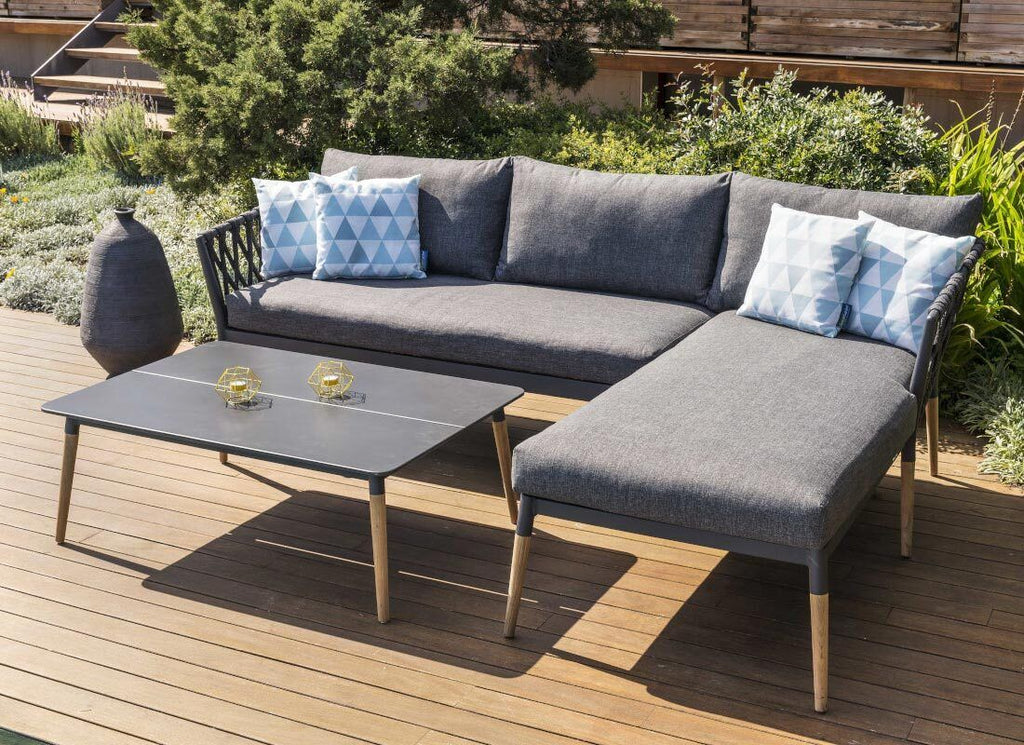 Hjørnesofa ute Ipanema aluminium tau olefin LifestyleGarden i hage