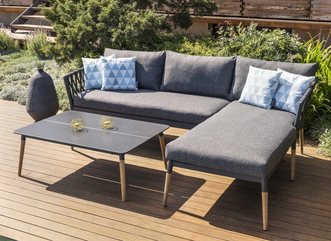 Hjørnesofa ute Ipanema aluminium tau olefin LifestyleGarden i hage