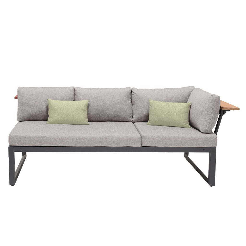 Hjørnesofa ute Jimmy 200x289 cm aluminium/olefin montert på terrasse