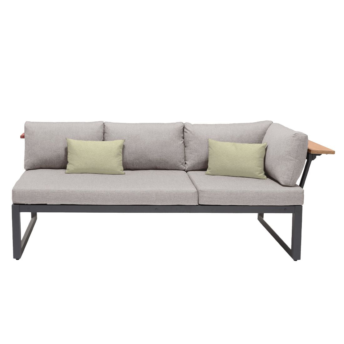 Hjørnesofa ute Jimmy 200x289 cm aluminium/olefin montert på terrasse