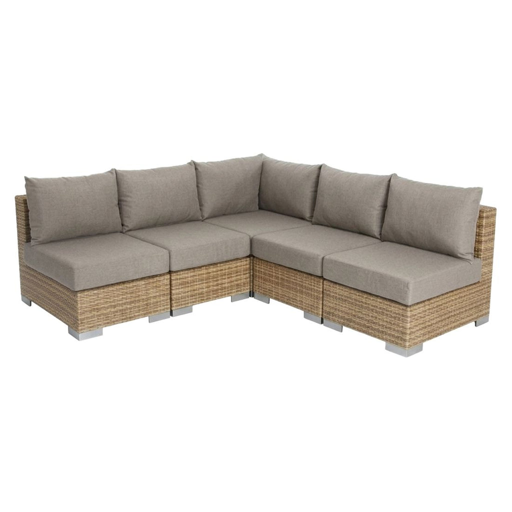 Hjørnesofa ute Jubi 261x261 cm polyrotting flettverk bakside