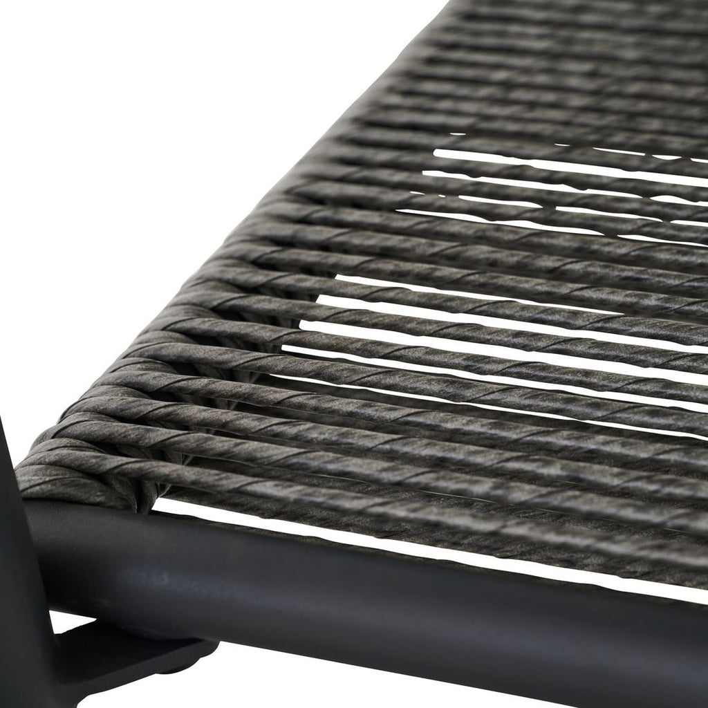 Hjørnesofa ute Kansas med loungebord aluminium/flettverk nærbilde av tekstil