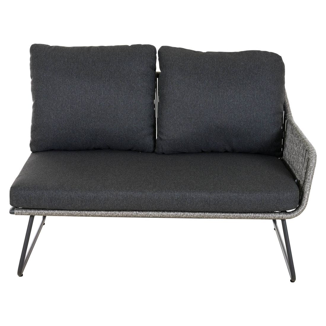 Oversiktsbilde av Hjørnesofa ute Kansas med loungebord aluminium/flettverk