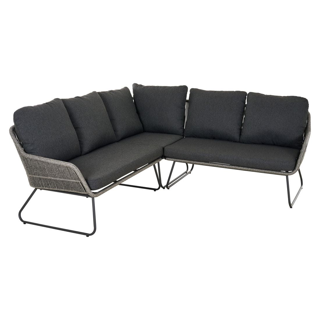 Hjørnesofa ute Kansas aluminium/flettverk 204x204 cm - Siena Garden bakside
