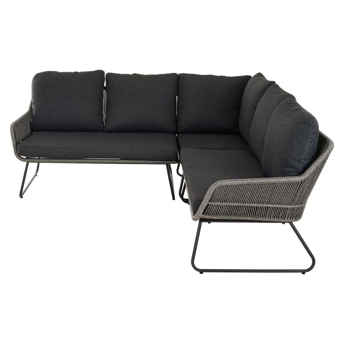 Detalj av flettverk på Hjørnesofa ute Kansas aluminium/flettverk 204x204 cm - Siena Garden