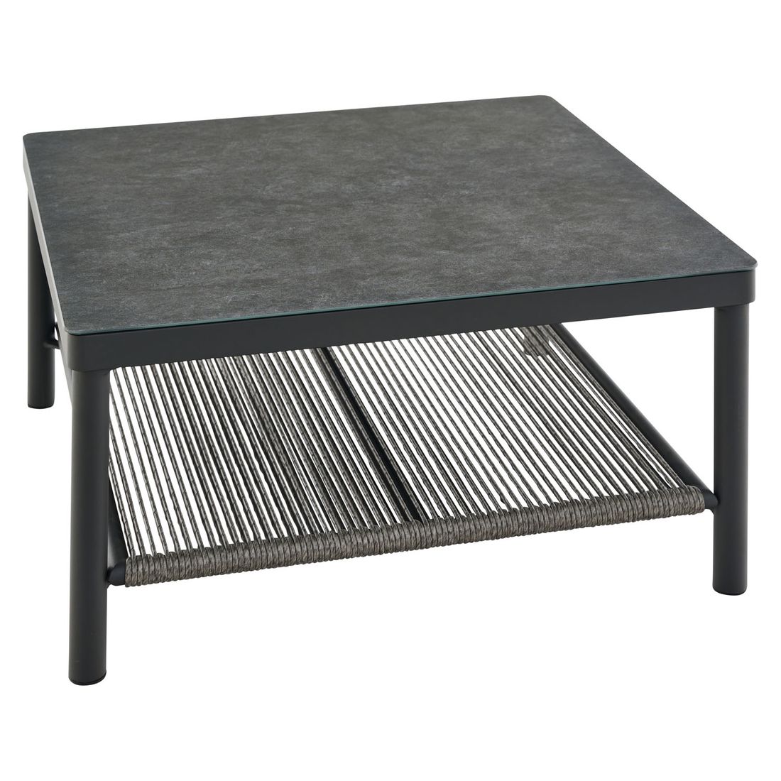 Hjørnesofa ute Kansas med loungebord, aluminium/flettverk - Siena Garden