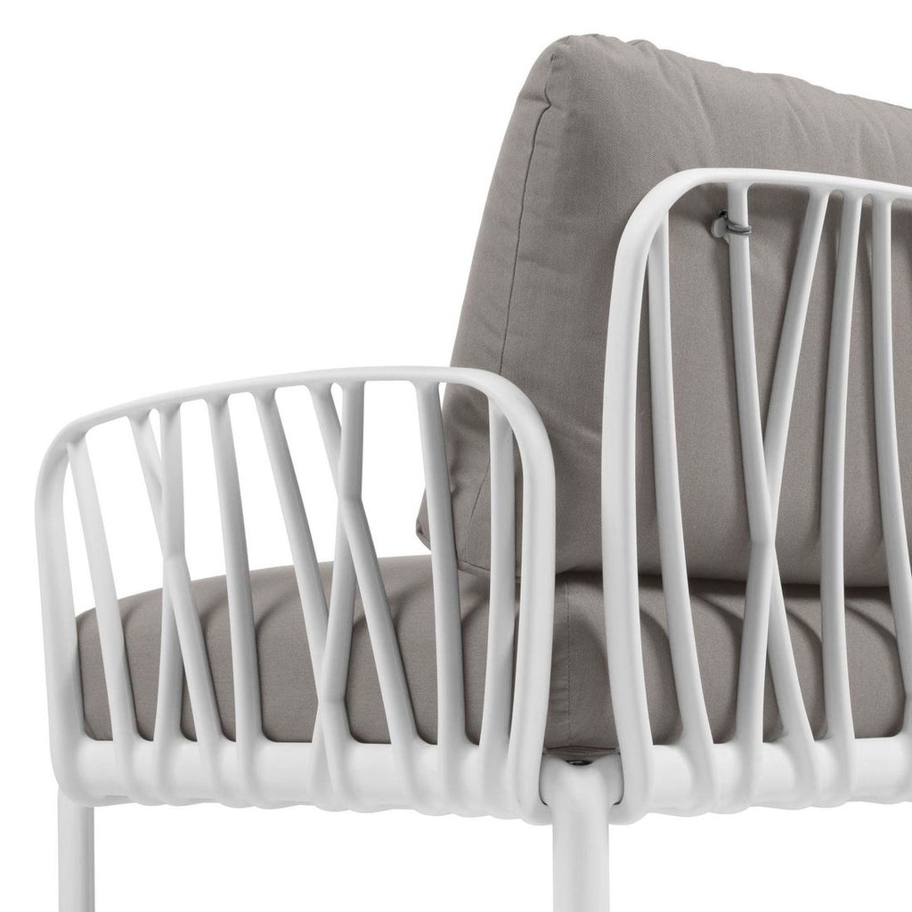 Hjørnesofa ute Komodo plast/tekstil 294x154 cm - Nardi sett fra siden