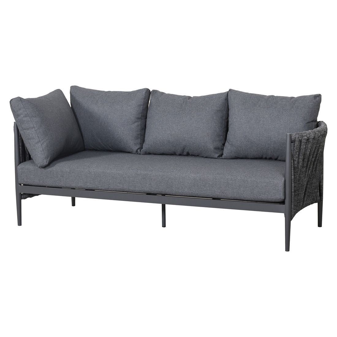 Hjørnesofa ute Lena aluminium tau olefin 217x207 cm montert på terrasse