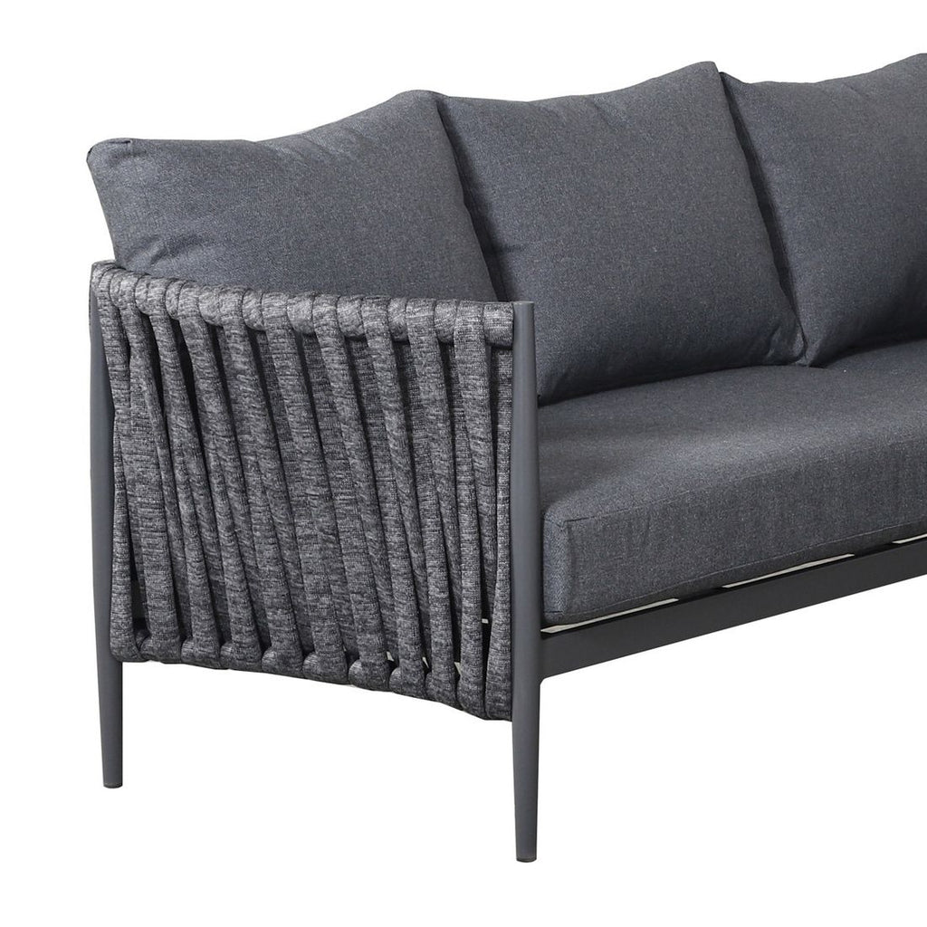 Sittekomfort på Hjørnesofa ute Lena aluminium tau olefin 217x207 cm