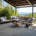 Hjørnesofa ute Level 2 med loungebord aluminium/Sunbrella - Houe bakside