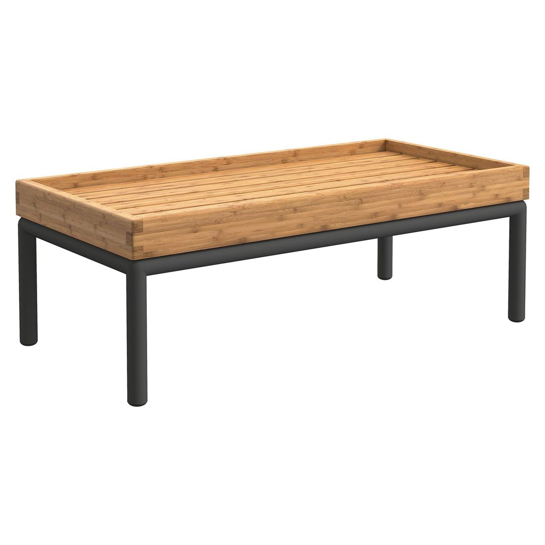 Hjørnesofa ute Level 2 med loungebord aluminium/Sunbrella - Houe