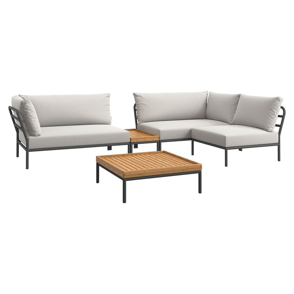 Nærbilde av Sunbrella stoff på Hjørnesofa ute Level 2 med loungebord aluminium/Sunbrella - Houe
