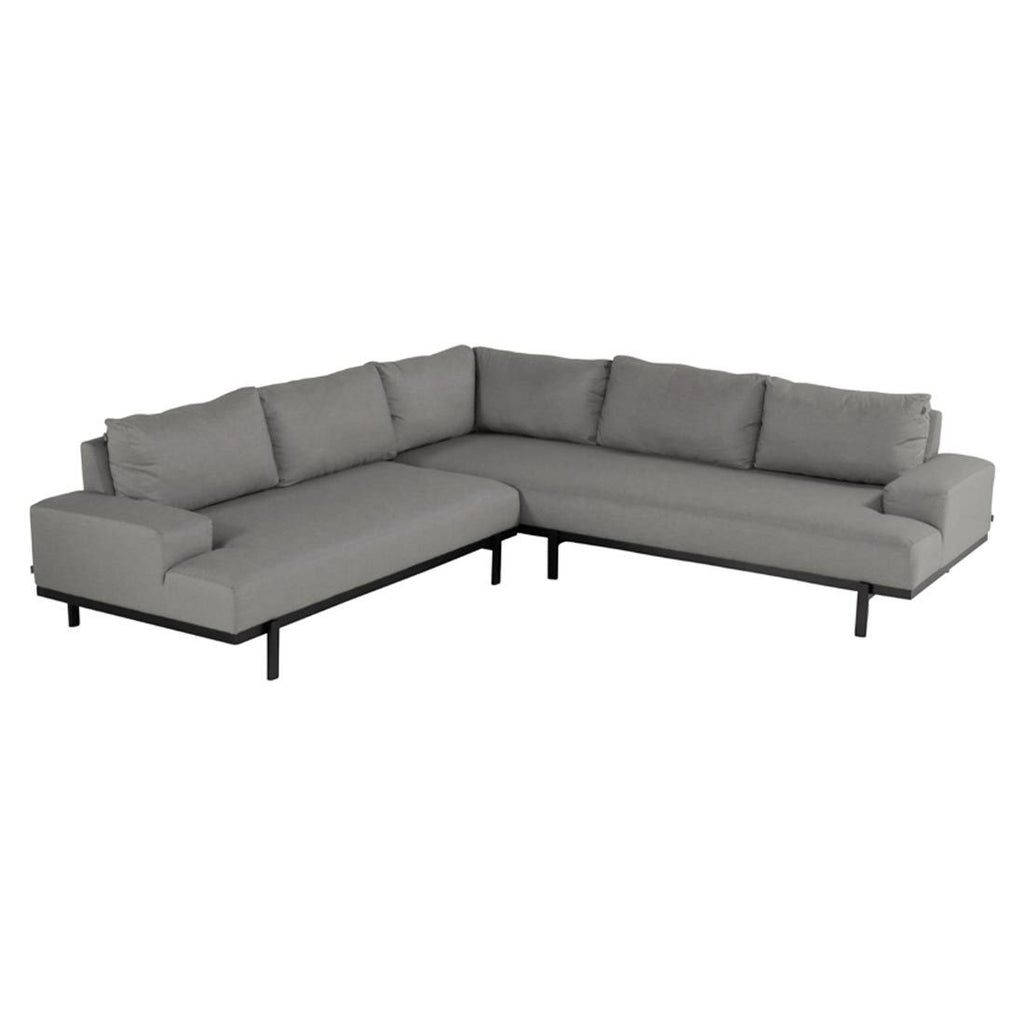 Detalj av Sunbrella stoff på Hjørnesofa ute Lucas