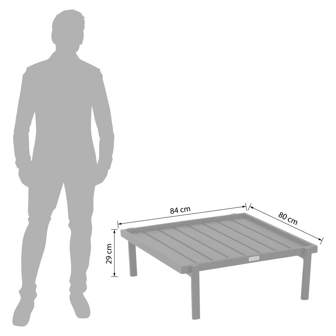 Hjørnesofa ute Lucas med loungebord aluminium/Sunbrella 261 cm - Hartman