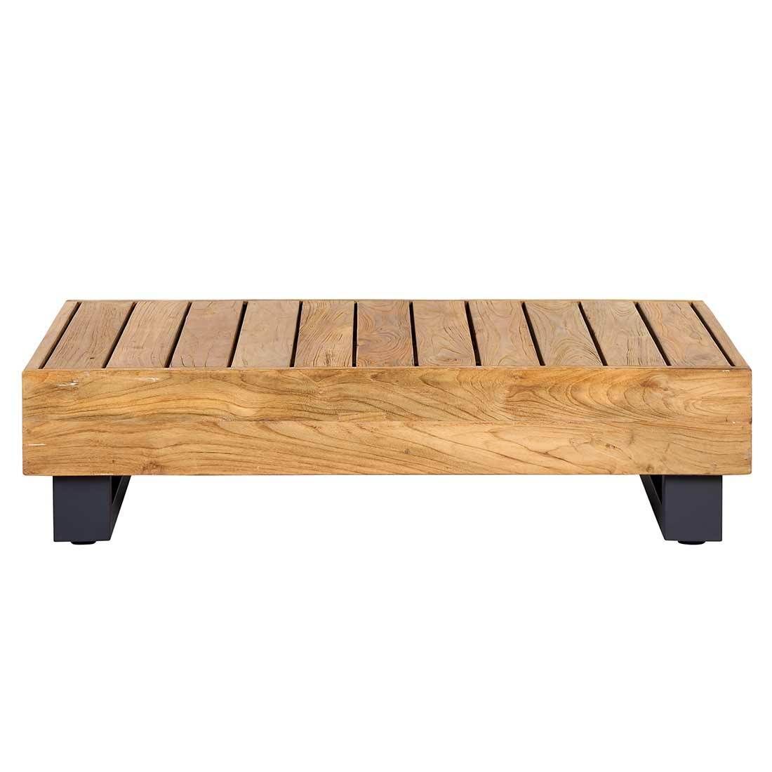 Hjørnesofa ute Madrid med loungebord resirkulert teak/olefin - OUTLIV.