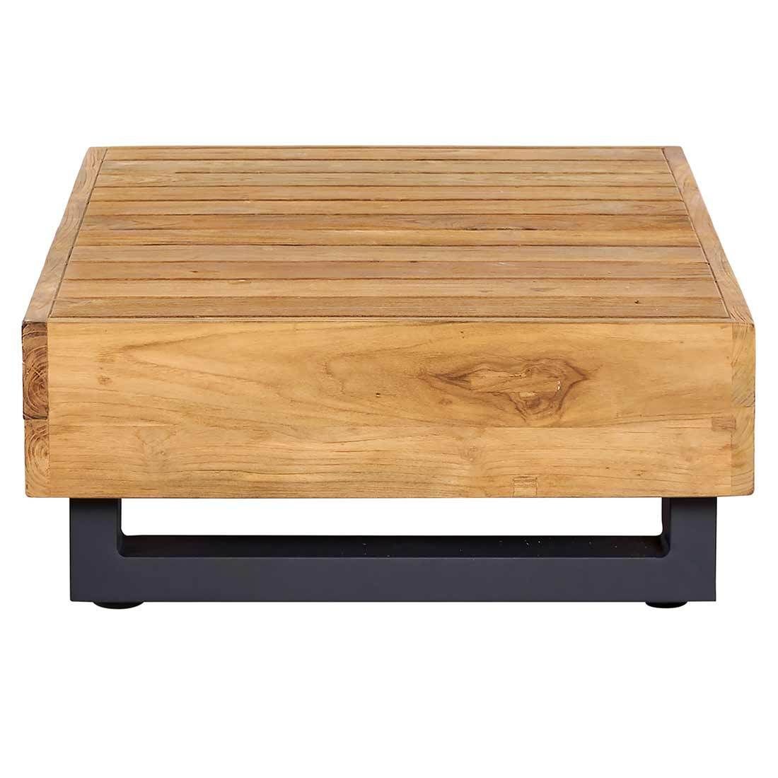 Hjørnesofa ute Madrid med loungebord resirkulert teak/olefin - OUTLIV.