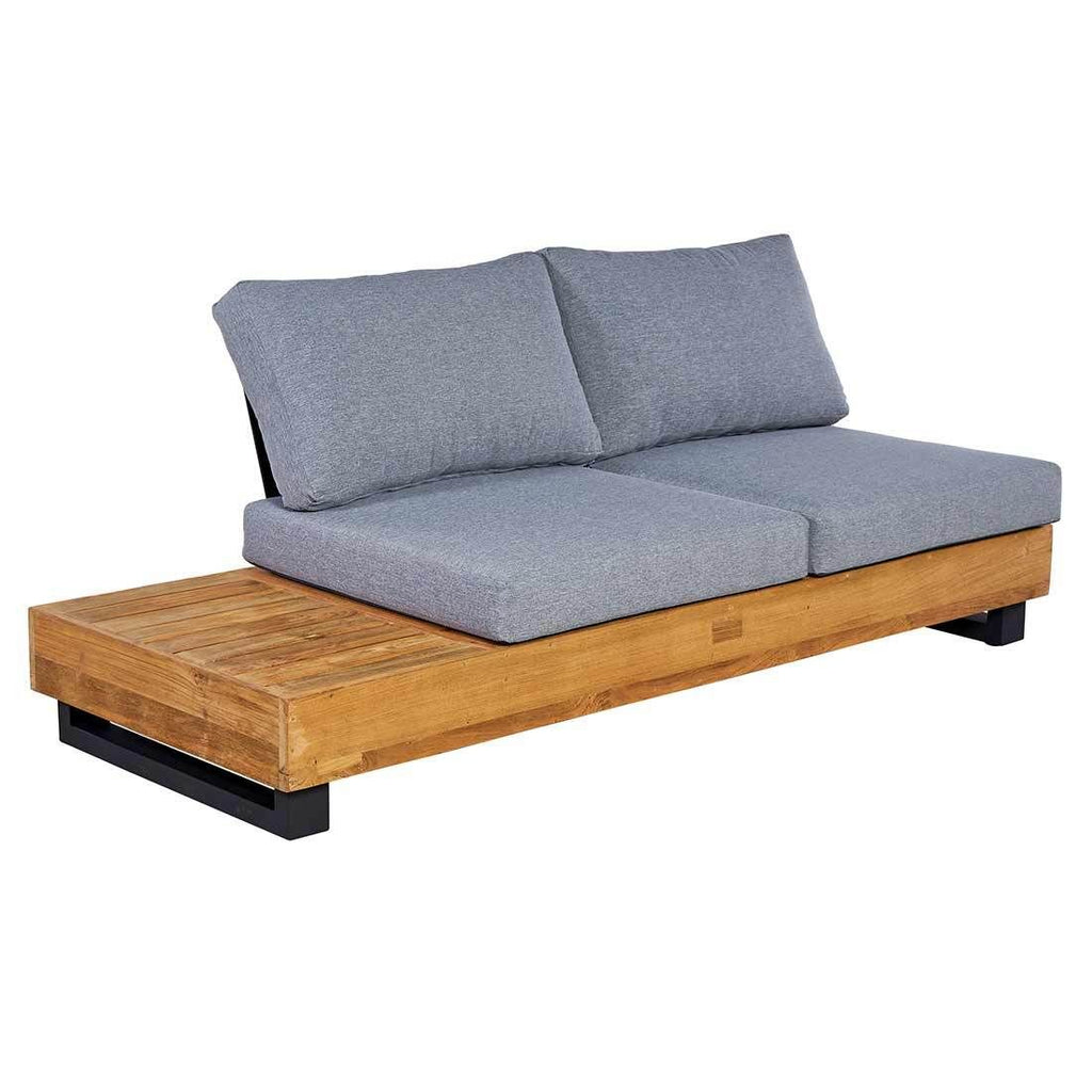 Detalj av olefin stoff på Hjørnesofa ute Madrid resirkulert teak/olefin - OUTLIV