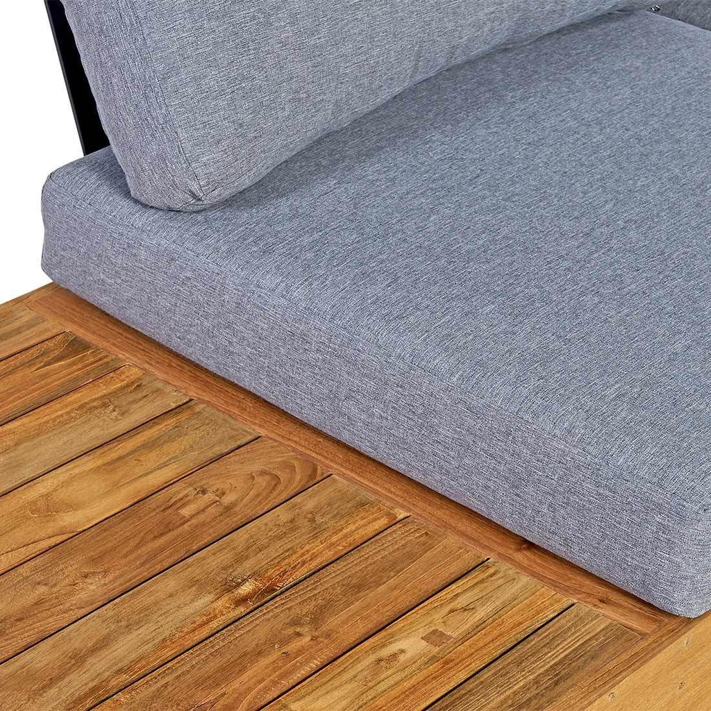 Hjørnesofa ute Madrid resirkulert teak/olefin - OUTLIV sett fra siden