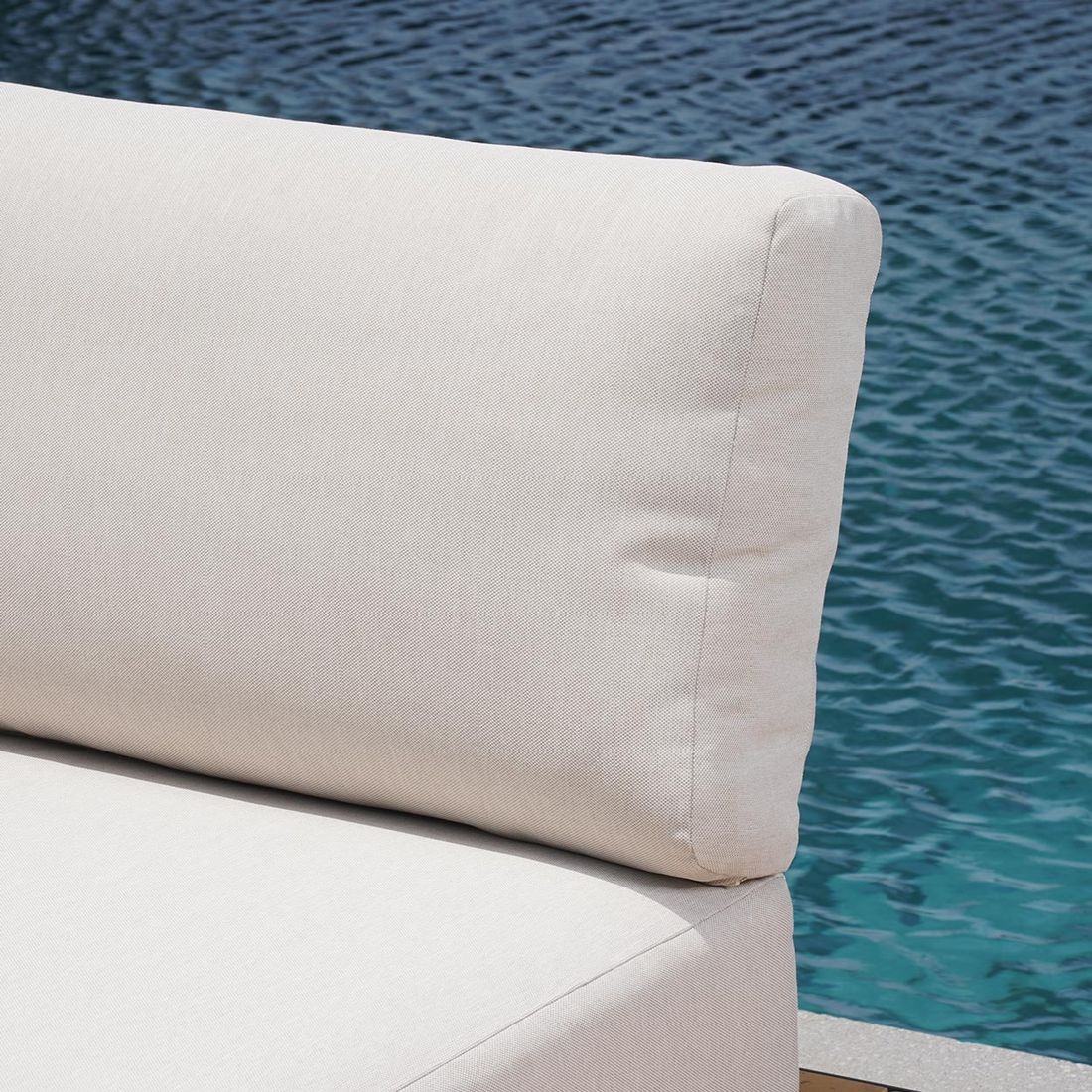 Oversikt over Hjørnesofa ute Malibu med loungebord aluminium 187x187 cm i hage