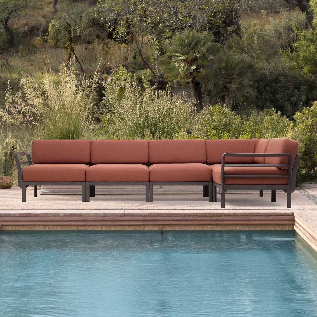 Hjørnesofa ute Maximo plast/Sunbrella bakside