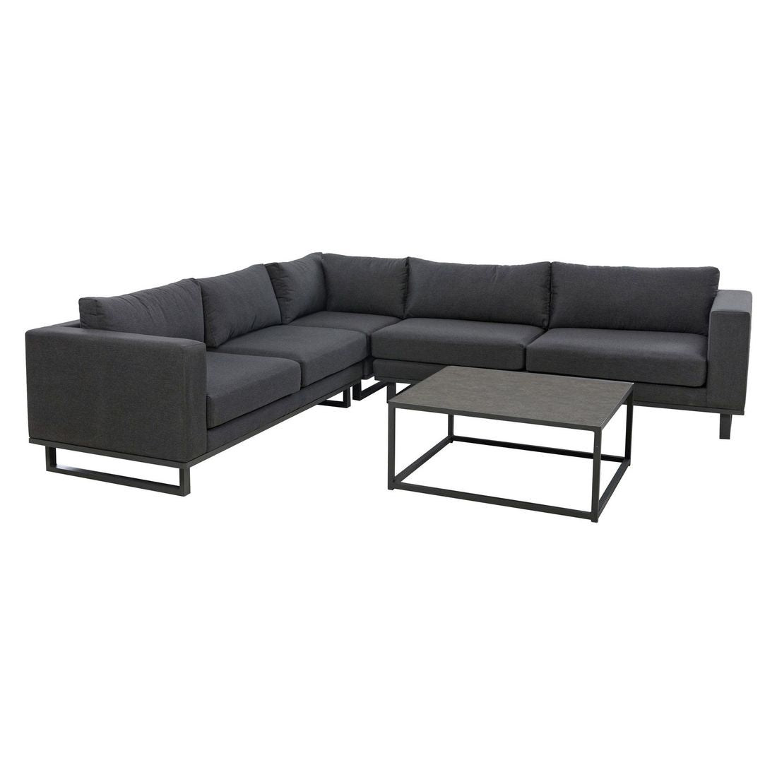 Hjørnesofa ute Miami aluminium/Sunbrella 290x290 cm bakside